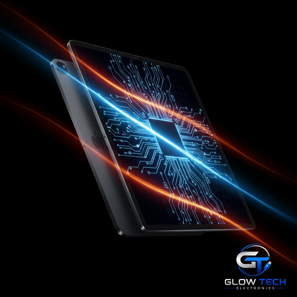 iPad Pro 13 inch with Glow Tech Electronics branding
